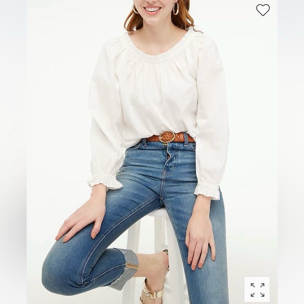 NWT J. Crew Tie-Back Ruffleneck Top